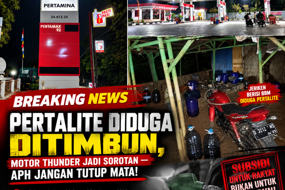 PERTALITE DIDUGA DITIMBUN, MOTOR THUNDER JADI SOROTAN — APH JANGAN TUTUP MATA!