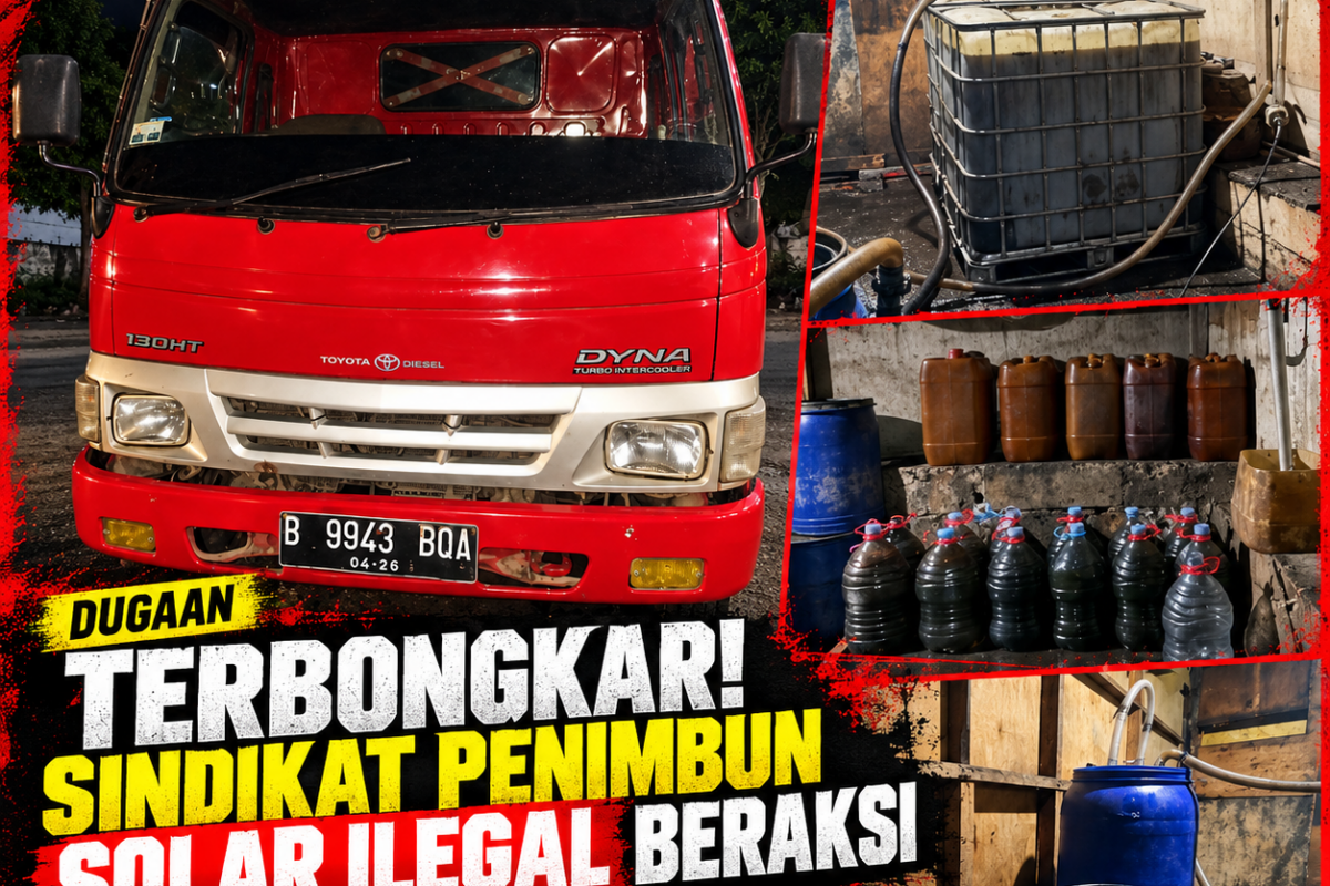 TERBONGKAR! Sindikat Penimbun Solar Ilegal Beraksi, Truk Terciduk ‘Over Tap’ Sedot BBM dari Gudang Cikampek